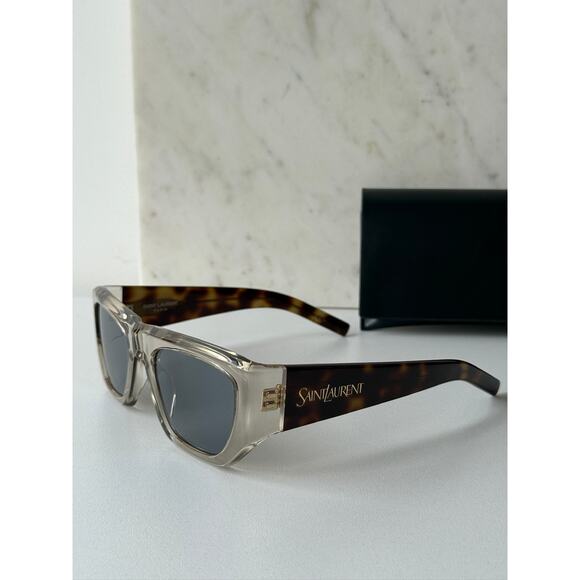 NEW Saint Laurent SL740 Clear Mirror Sunglasses - Picture 2 of 8